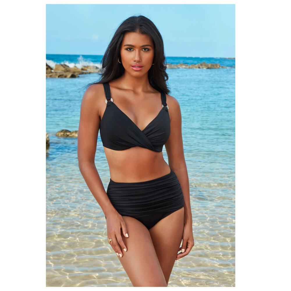 Miraclesuit Underwire Plunge Bikini Top Size US/36DD